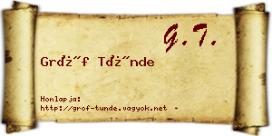 Gróf Tünde névjegykártya